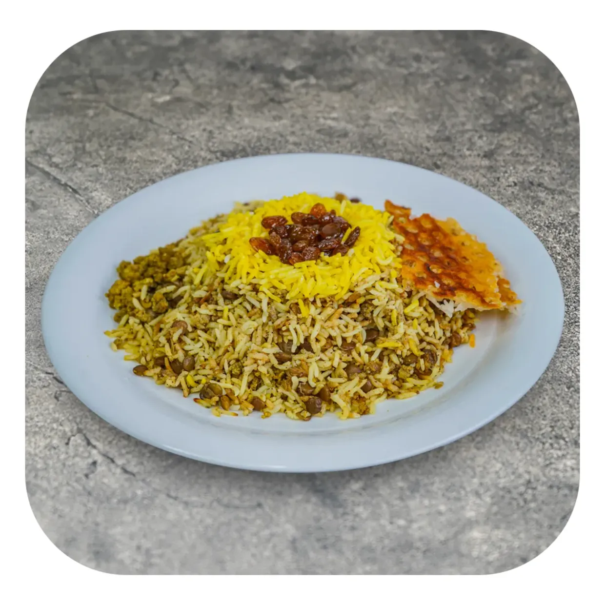 عدس پلو با گوشت